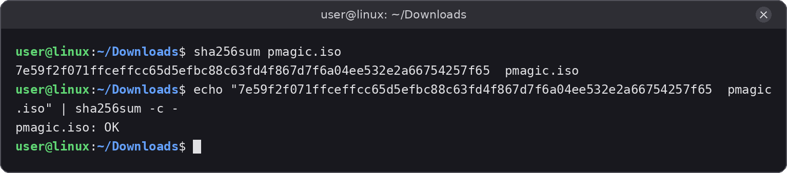ISO checksum verification with sha256sum on Linux